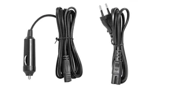two power cords for VEVOR reptile incubator with different plug types.