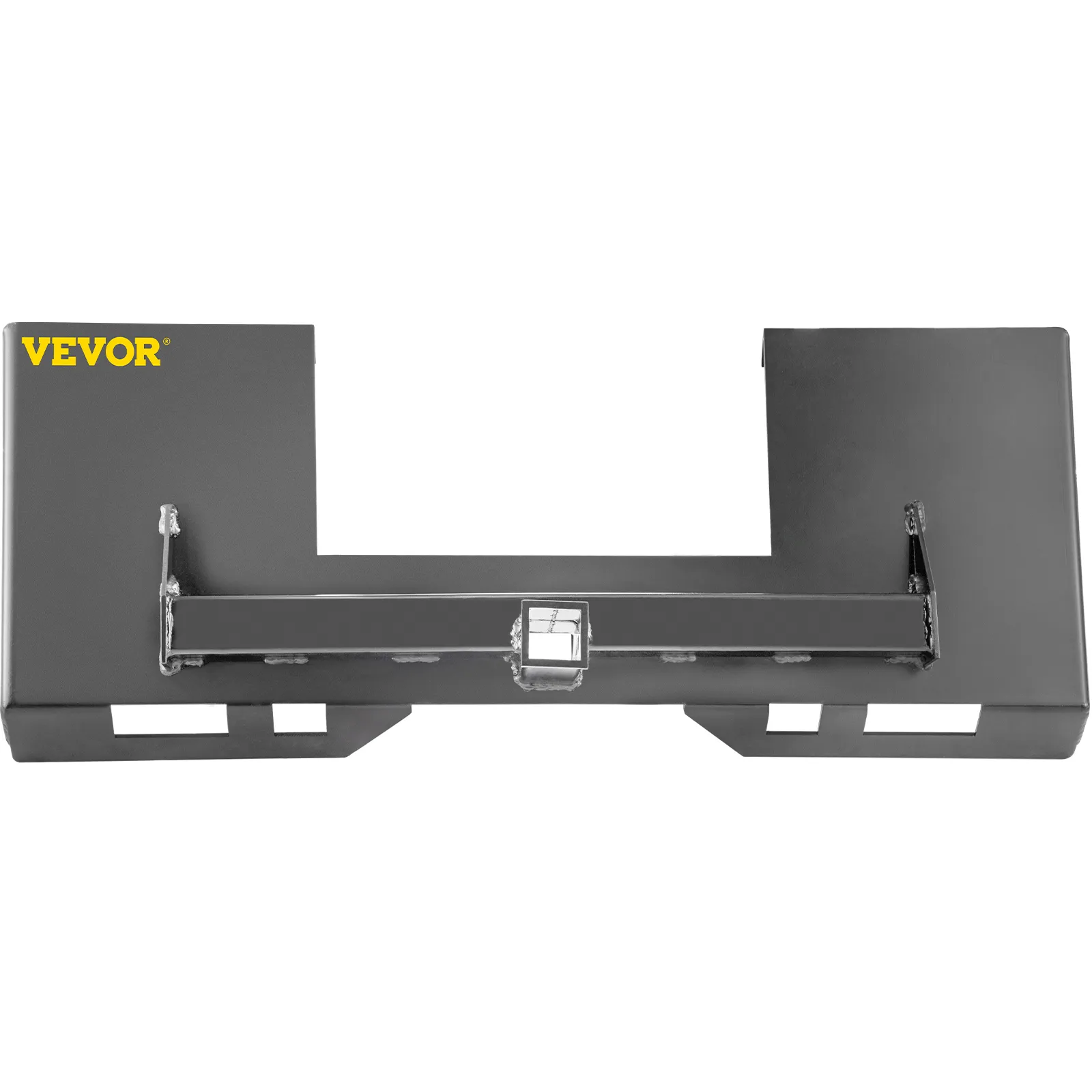 VEVOR skid steer mount plate with a solid steel frame and black finish.