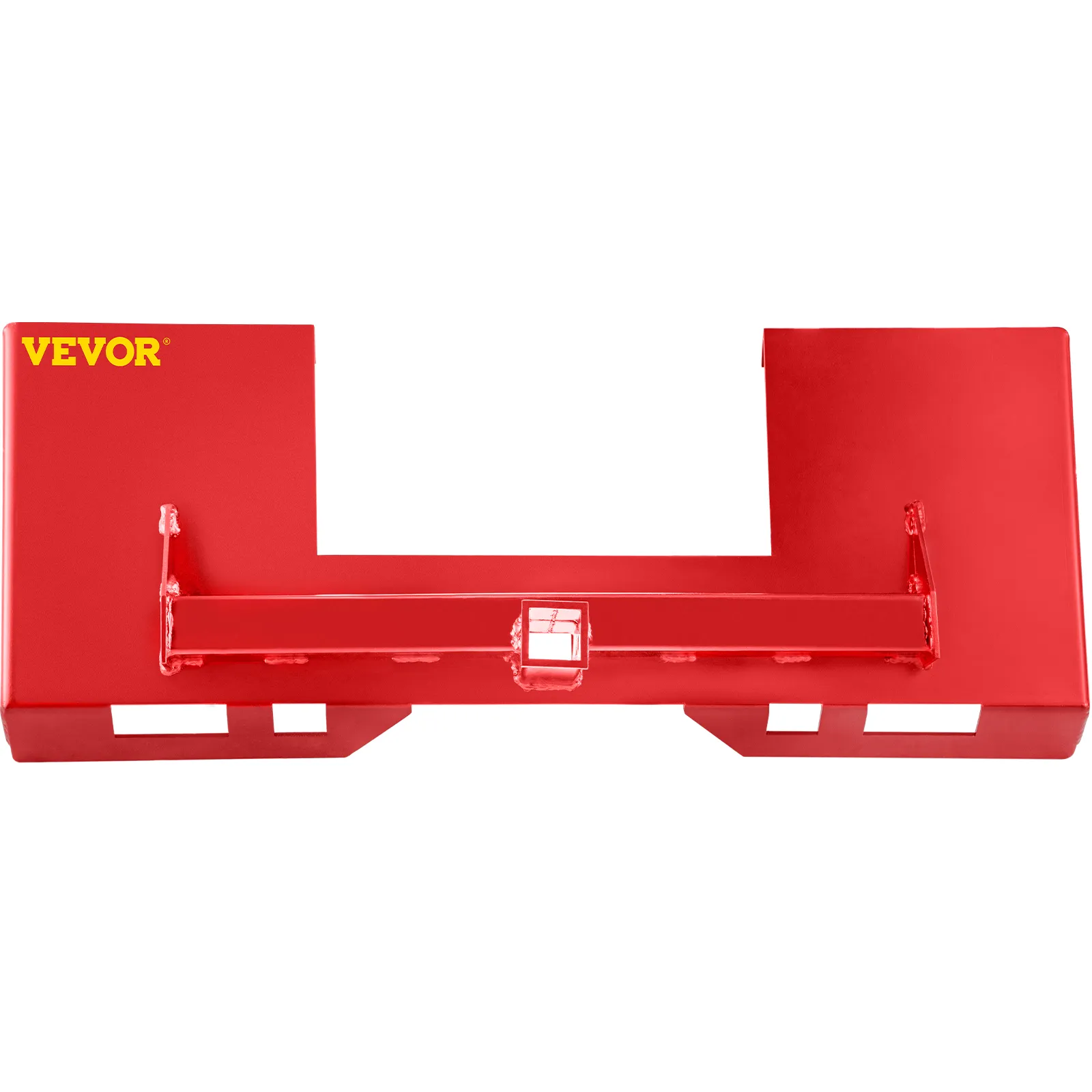 red VEVOR skid steer mount plate featuring durable steel construction.