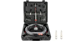 VEVOR hole saw cutter kit with various saw attachments and tools in a black carrying case.