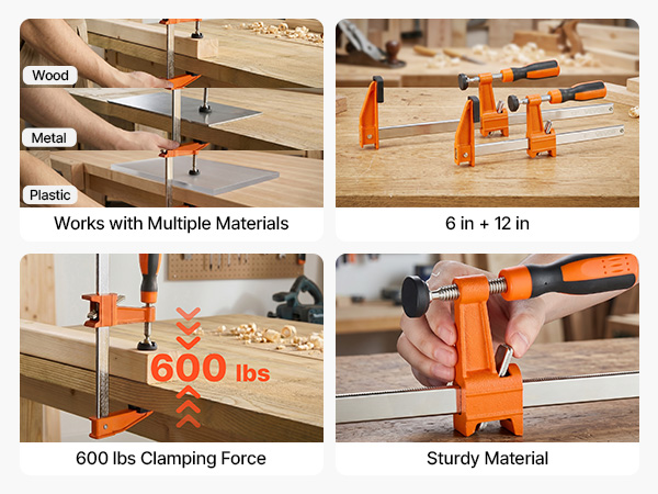 VEVOR Bar Clamps for Woodworking, 8-Pack, 6