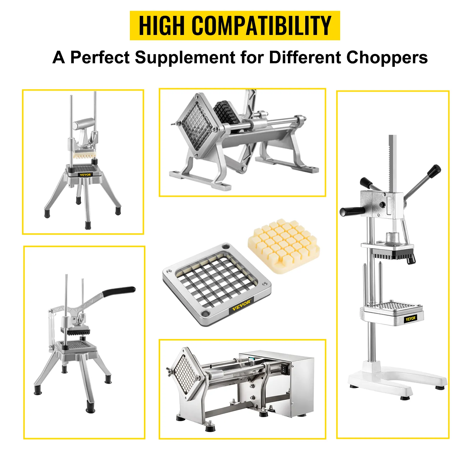 VEVOR replacement chopper blade compatible with various choppers, showcasing high compatibility.