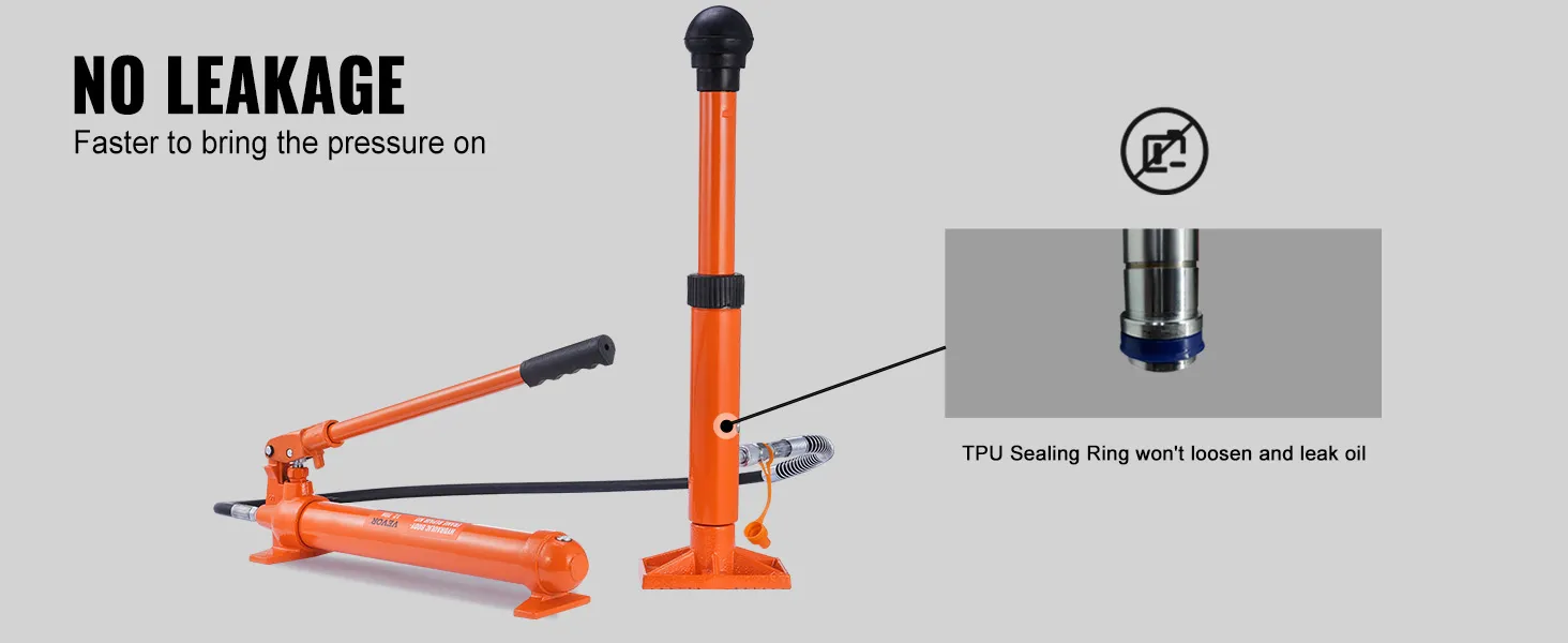 VEVOR porta power kit with tpu sealing ring ensures no oil leakage and faster pressure application.
