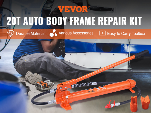 VEVOR 20 Ton Porta Power Kit, Portable Hydraulic Jack with 4.6 ft