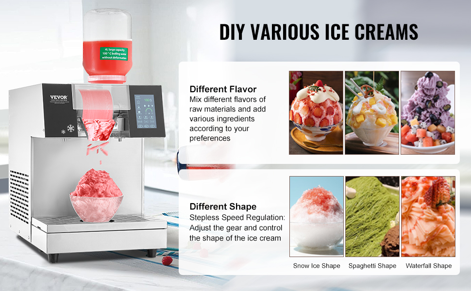 VEVOR Snowflake Ice Maker Machine – 507 LBS, SUS201, SUS304