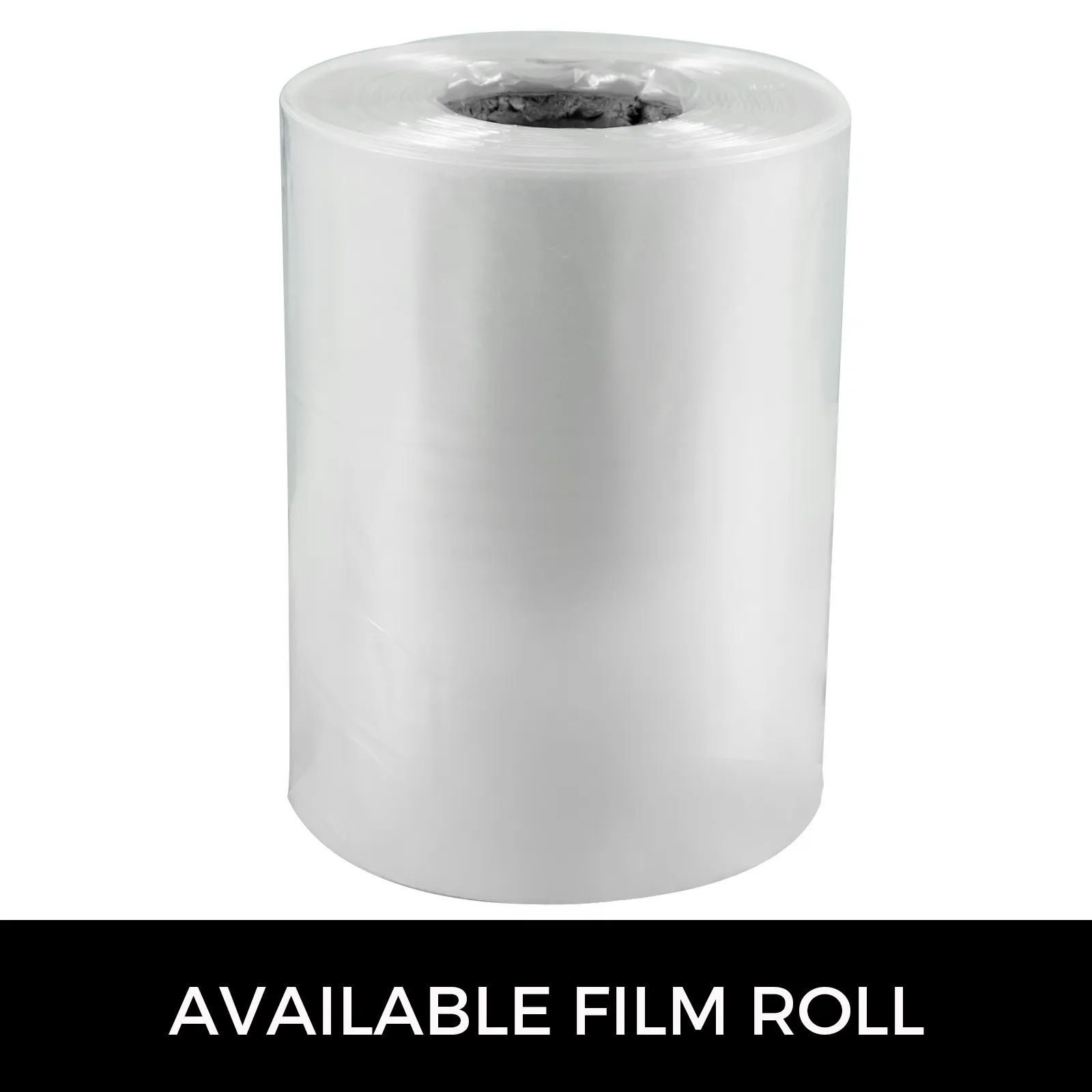VEVOR shrink wrap sealer film roll with "available film roll" text below.