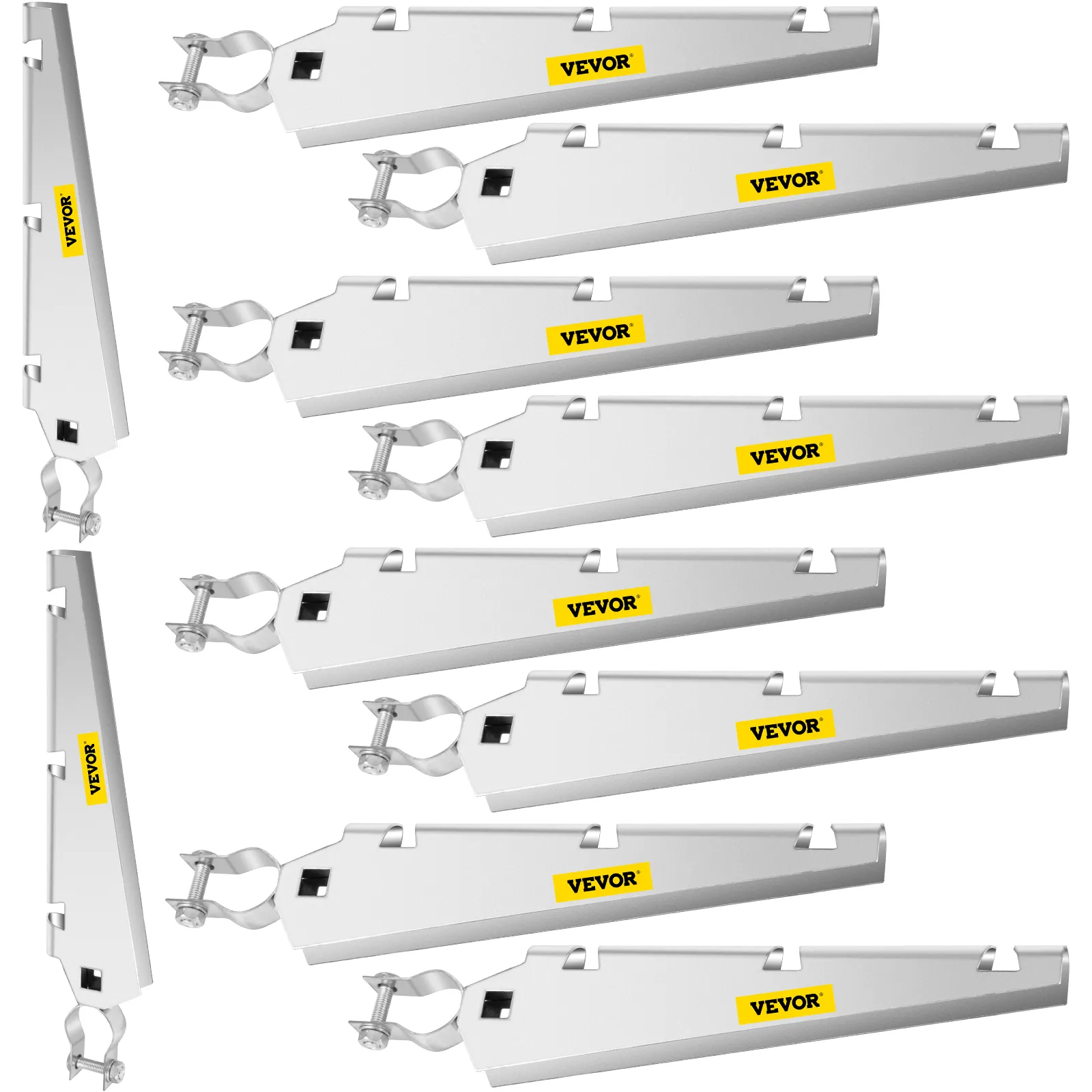 VEVOR barbed wire arm set with clamps and branded logo on white background.