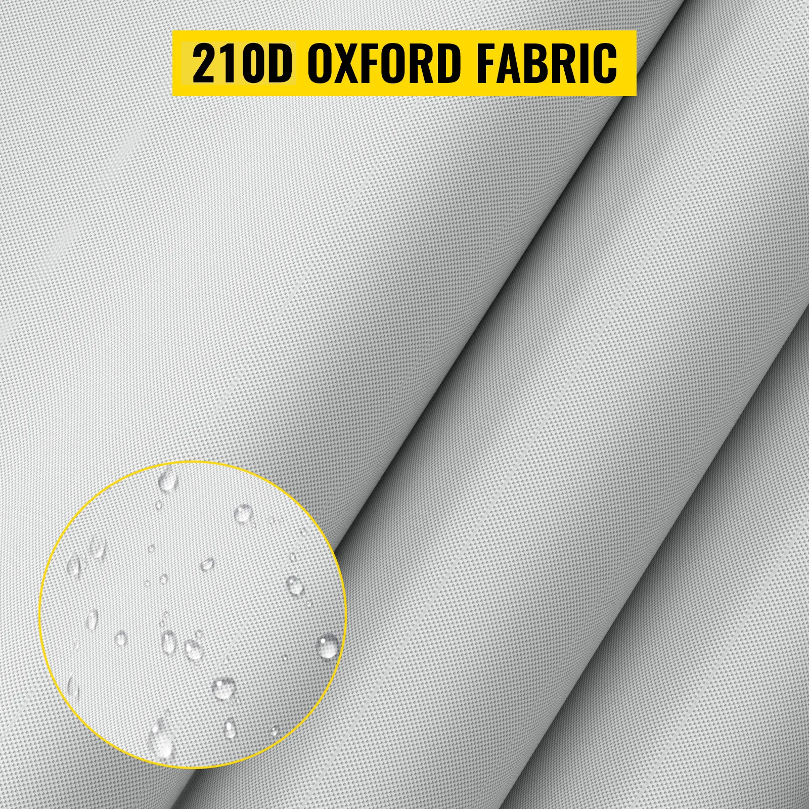 210d oxford fabric features water droplets, highlighting water-resistant quality for VEVOR pontoon boat cover.