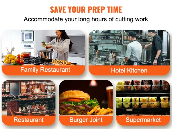 save your prep time with VEVOR tomato slicer in hotel kitchens, restaurants, burger joints, supermarkets.