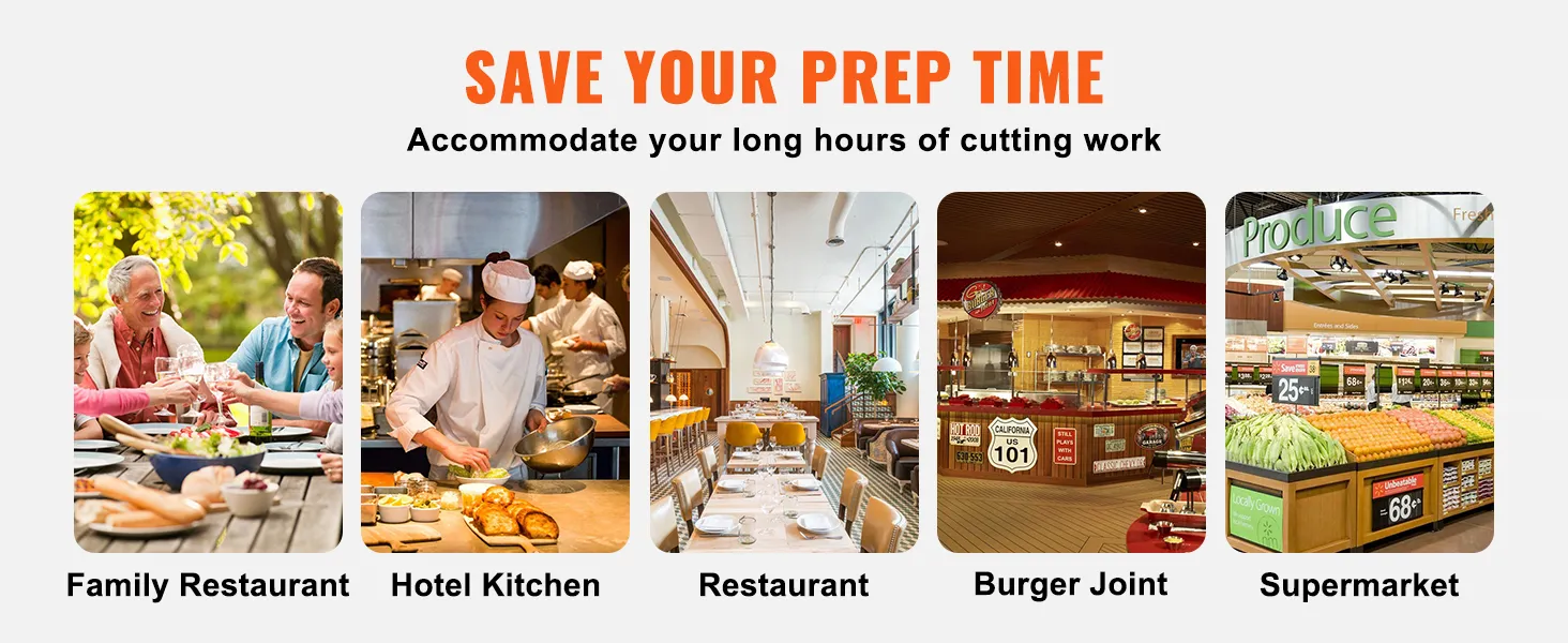 save time with the VEVOR tomato slicer for family restaurants, hotel kitchens, and supermarkets.