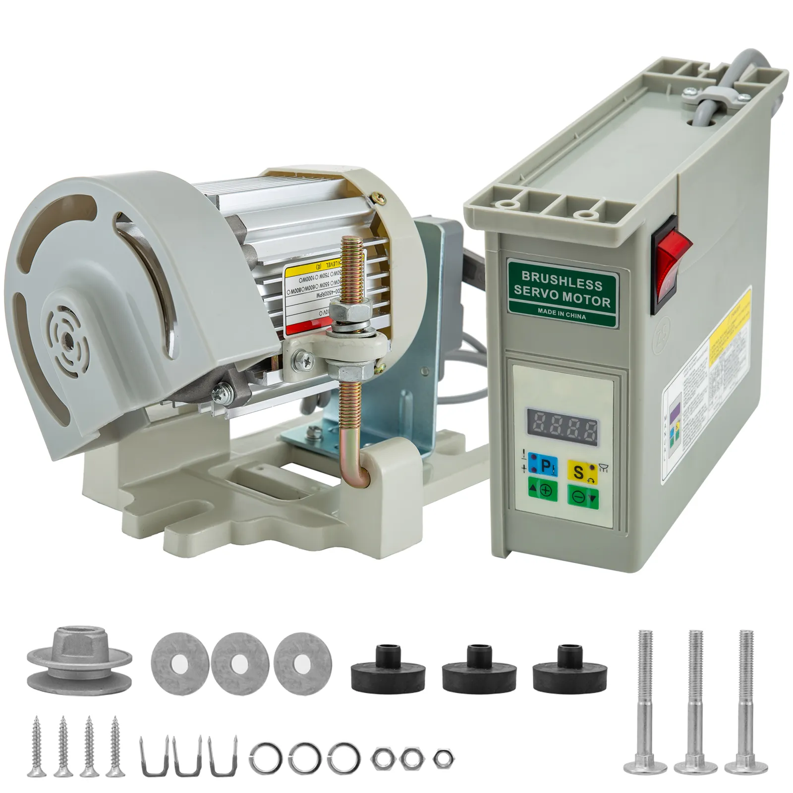VEVOR 110V 600W Sewing Machine Servo Motor Max Speed 4500RPM Energy Saving  Mute Tie Bar Brushless Servo Motor for Industrial Sewing Machine | VEVOR US