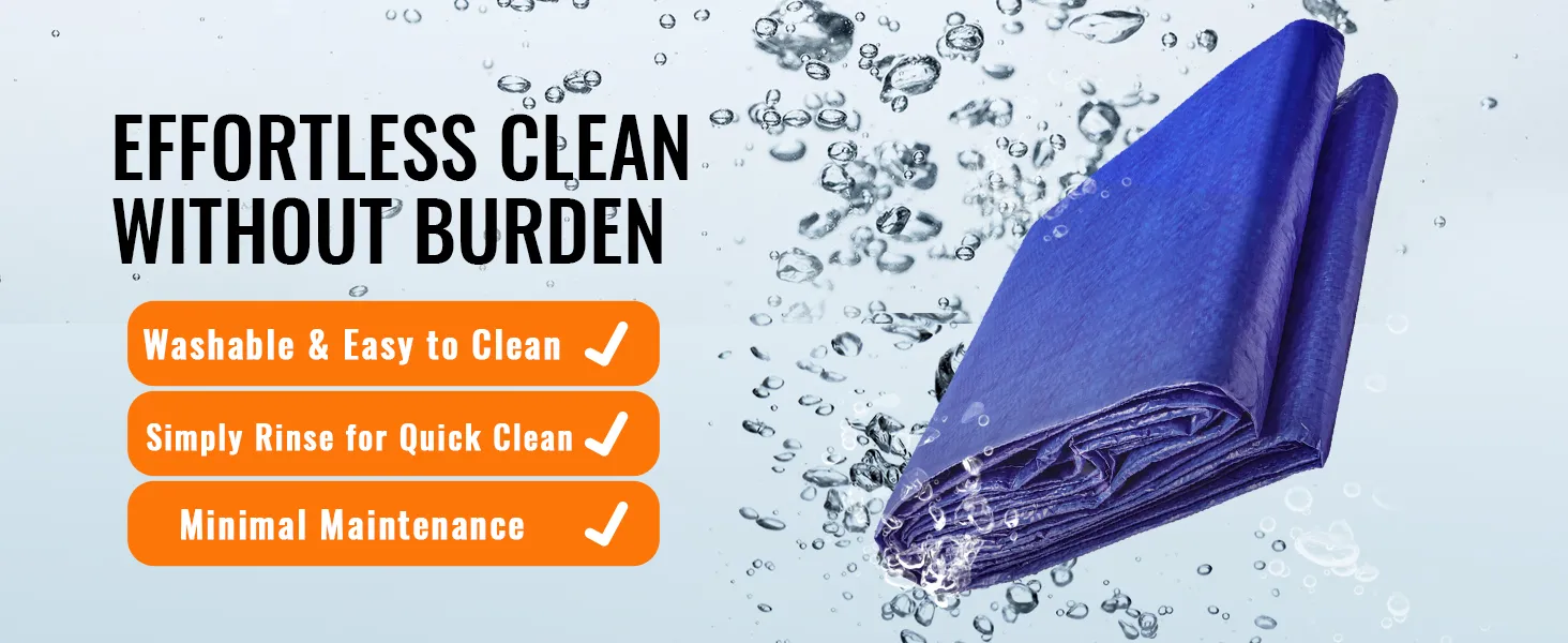 Lona impermeable VEVOR de limpieza sin esfuerzo; fácil de limpiar, simplemente enjuagar, mantenimiento mínimo.