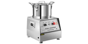 Procesador de alimentos VEVOR con recipiente de acero inoxidable y panel de control.