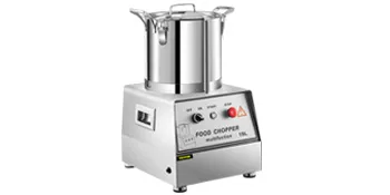 Procesador de alimentos comercial VEVOR 110v con recipiente de acero inoxidable y panel de control.