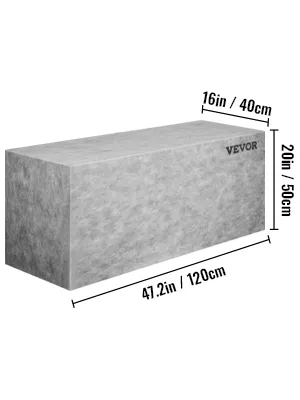 VEVOR tile shower seat in rectangular shape, dimensions 47.2in x 20in x 16in.