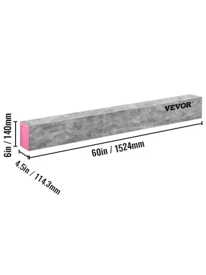 VEVOR shower curb 60in x 6in x 4.5in with dimensions in inches and millimeters.