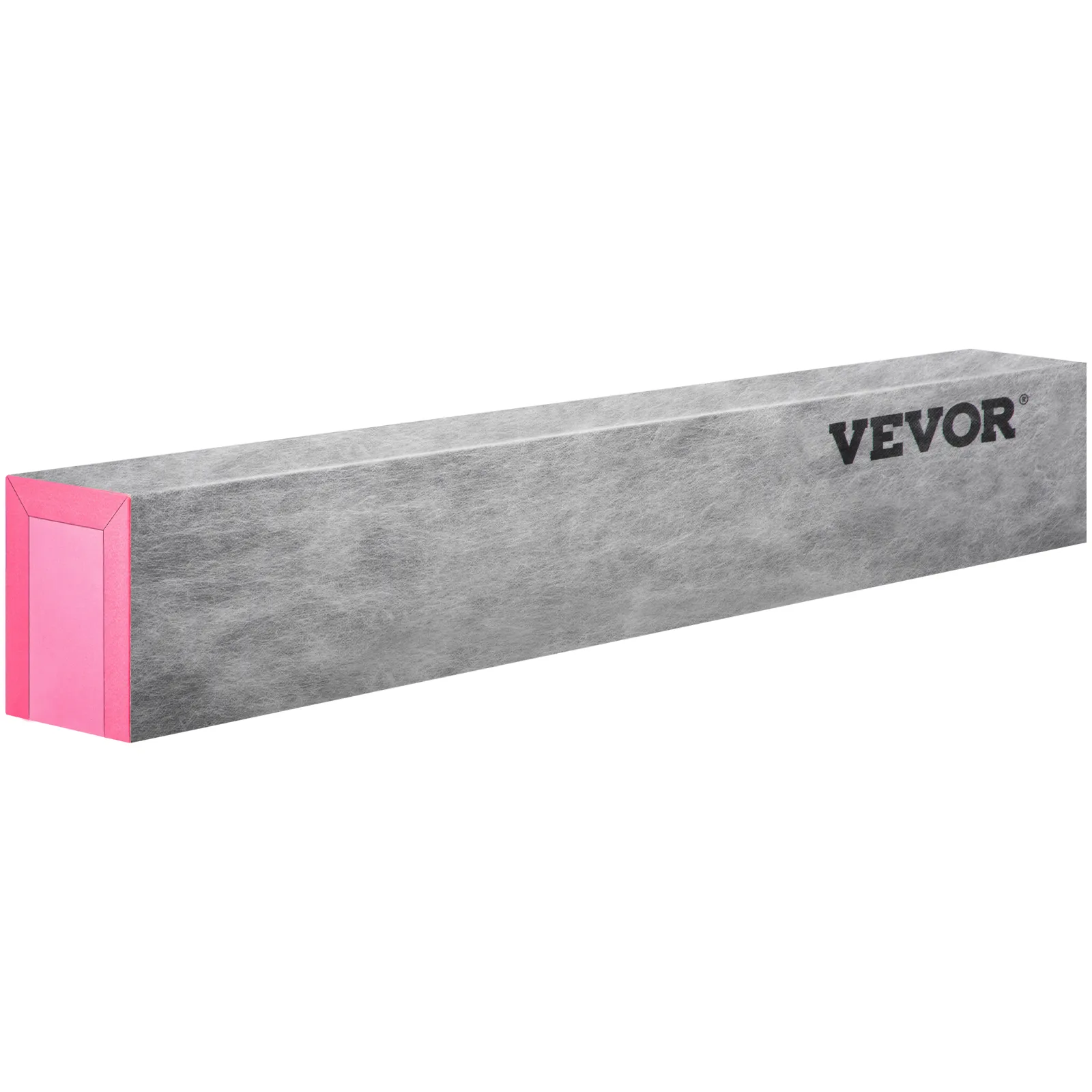 Bordillo de ducha VEVOR, gris con extremos rosas, texto de marca, construcción aerodinámica.