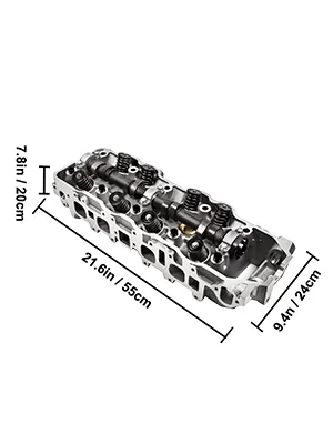Culata VEVOR 22re con dimensiones 21,6 pulgadas x 9,4 pulgadas x 7,8 pulgadas.