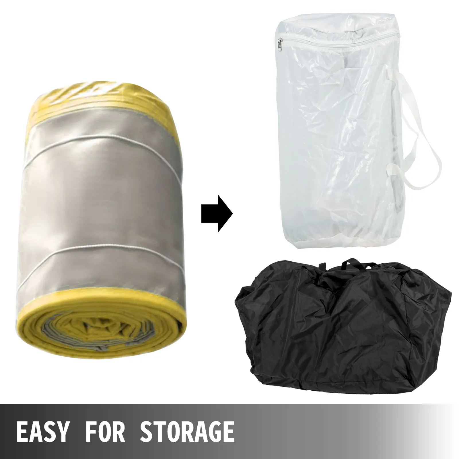 VEVOR inflatable floating dock rolled and stored in compact bags. easy for storage.
