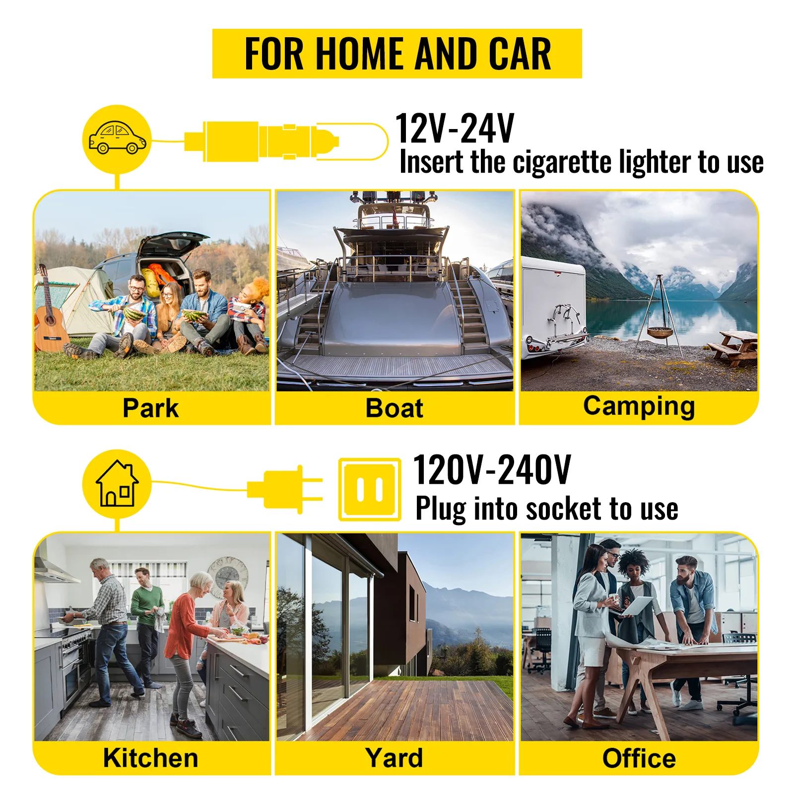 Réfrigérateur VEVOR 12 volts pour la maison et la voiture, adapté au parc, au bateau, au camping, à la cuisine, à la cour et au bureau.