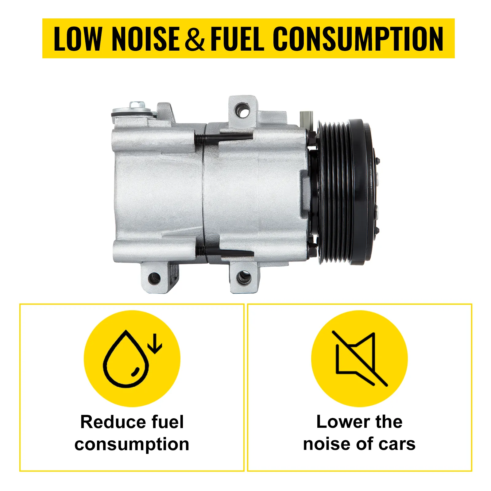VEVOR ac compressor for ford with low noise and reduced fuel consumption features.