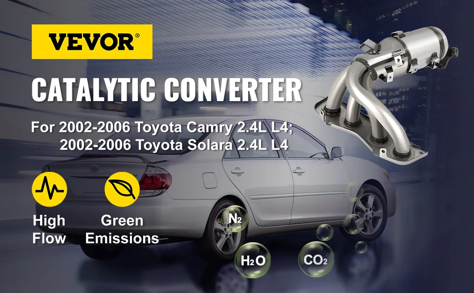 Convertidor catalítico VEVOR toyota camry, solara 2002-2006, alto flujo, emisiones ecológicas.