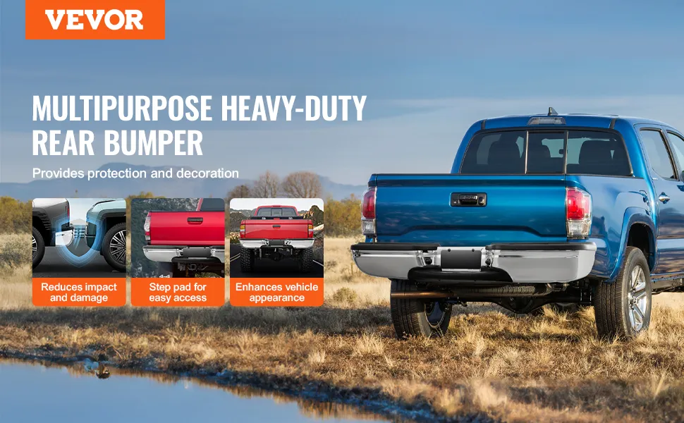 VEVOR rear bumper ford f250, multipurpose heavy-duty, reduces damage, step pad, enhances appearance.