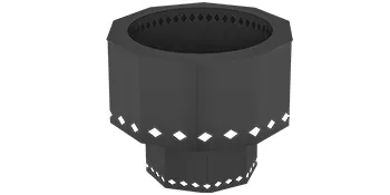 Brasero sin humo VEVOR negro con orificios de ventilación perforados y un diseño resistente.