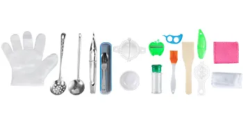 Surtido de herramientas y accesorios de cocina para un juego de parrilla eléctrica y olla caliente VEVOR.