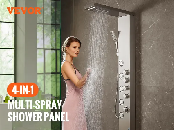 Sistema de panel de ducha multi-rociador 4 en 1 VEVOR para una ducha cómoda y sin estrés.