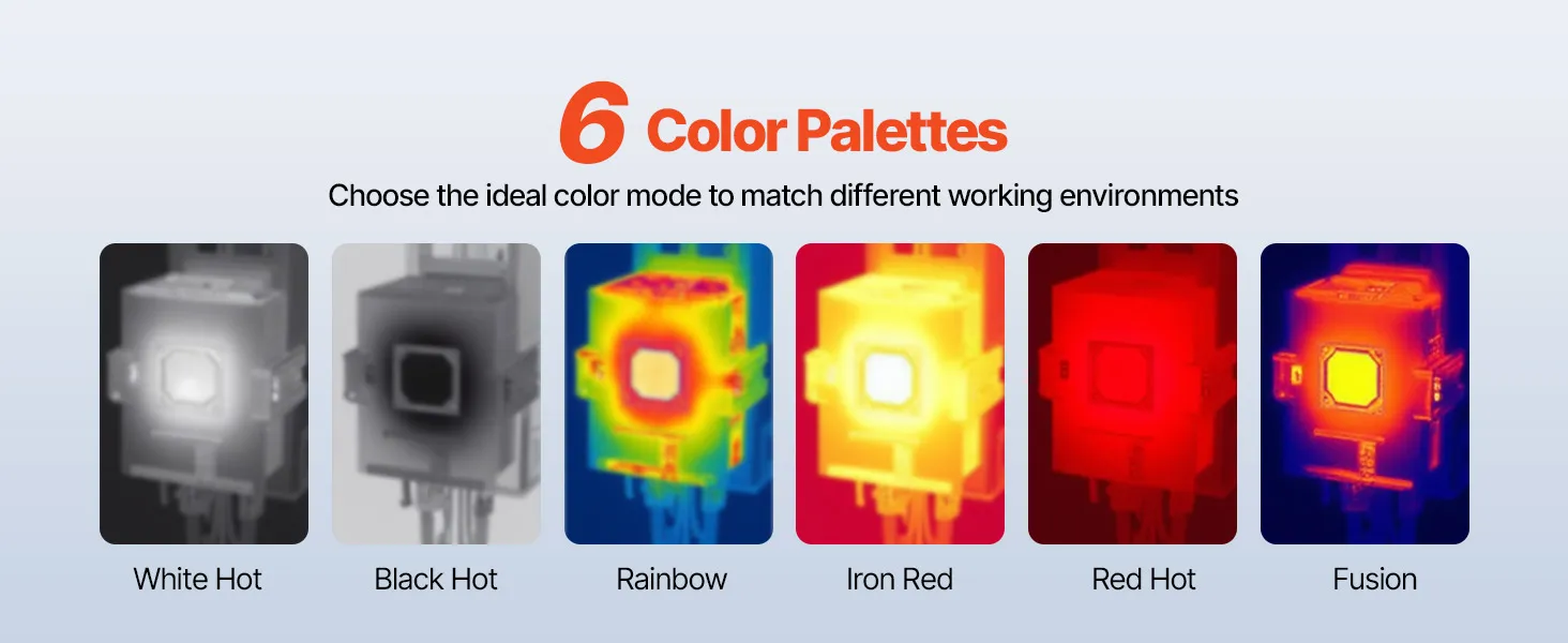 VEVOR Thermal Camera, 320 x 240 TISR Super Resolution, Thermal Imaging Camera with 2MP Visual Camera, 160 x 120 IR Resolution, 25 HZ Refresh Rate, -4°F to 1022°F, 4 Image Modes & 6 Color Palettes