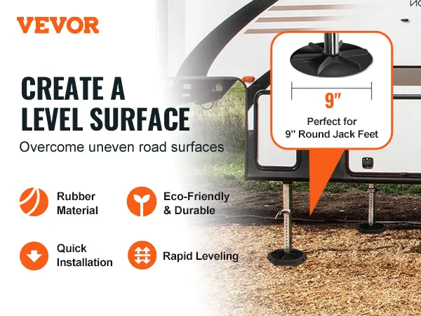 Supporti livellanti per camper VEVOR per piedini di sollevamento da 9", materiale in gomma, ecologici, installazione rapida, livellamento rapido.