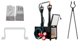 Horno de herrador VEVOR con guantes, pinzas y forja de propano, juego completo de herramientas de herrería.