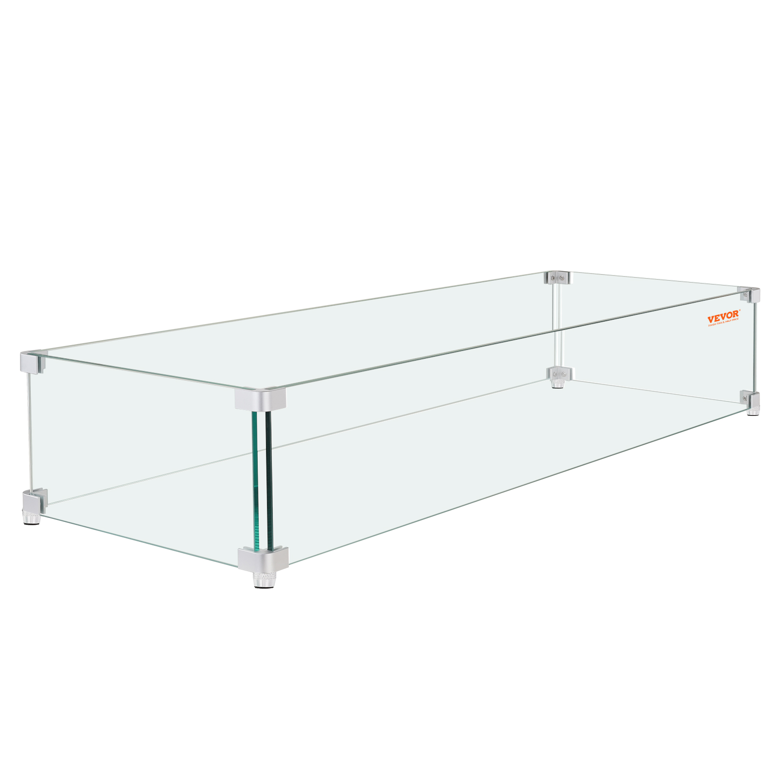 VEVOR Fire Pit Wind Guard, 38 x 10.5 x 6 Inch Glass Wind Guard