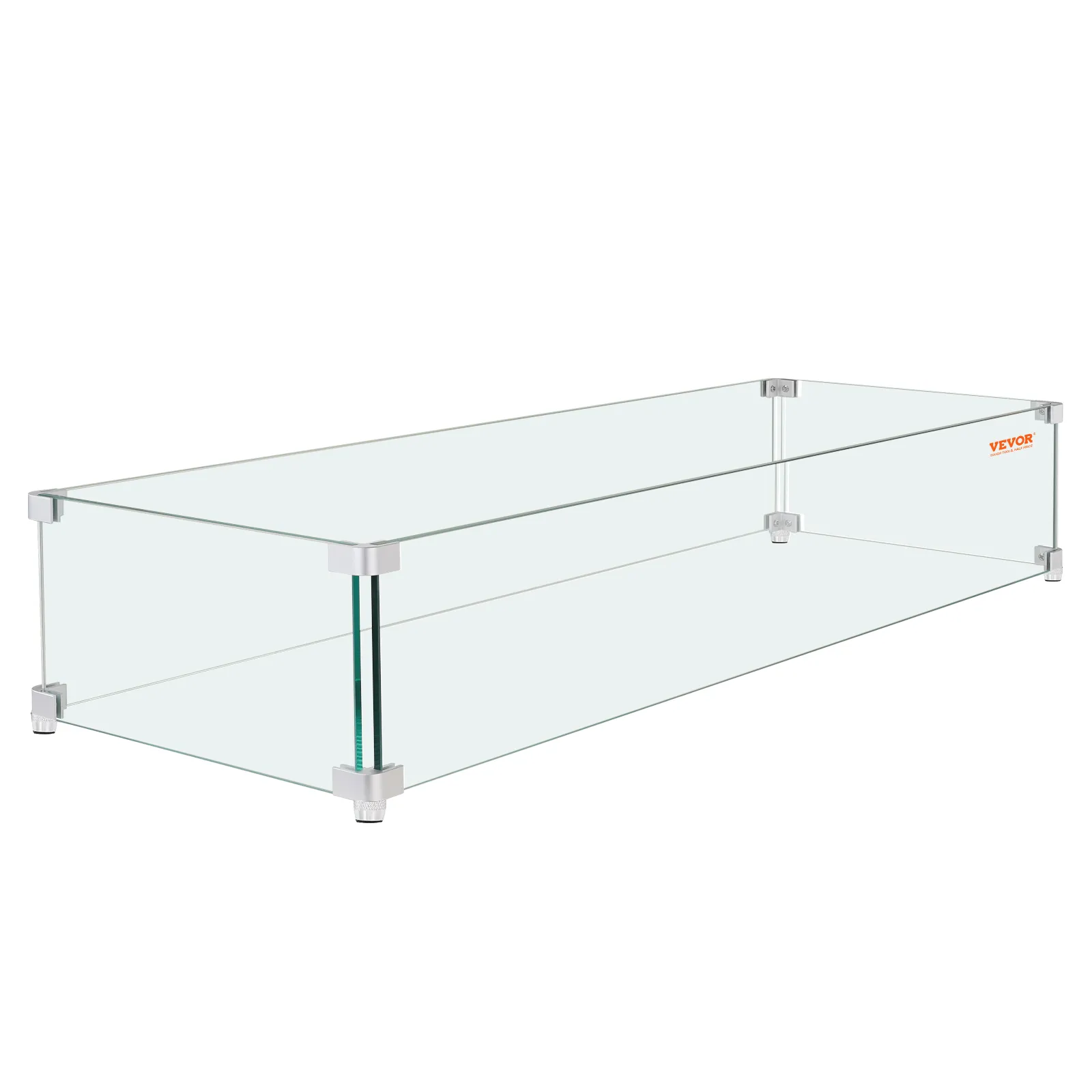 VEVOR fire pit wind guard with tempered glass and aluminum connectors.