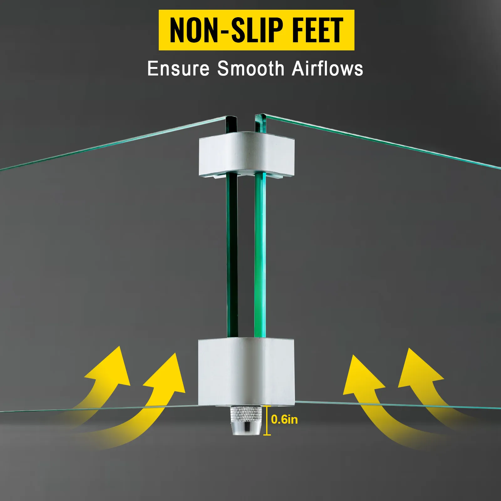 non-slip feet on VEVOR fire pit wind guard ensure smooth airflows.
