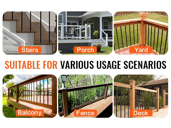 VEVOR staircase metal balusters for stairs, porch, yard, balcony, fence, and deck. suitable for various usage.