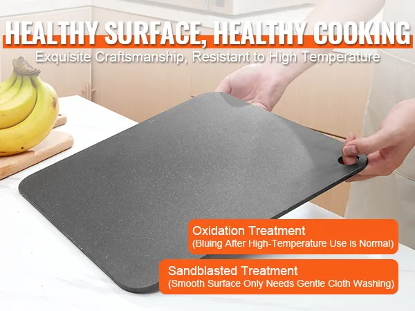 VEVOR pizzastaal in een keukenopstelling, met fruitmanden, met de nadruk op gezondheidsvoordelen en duurzaamheid.