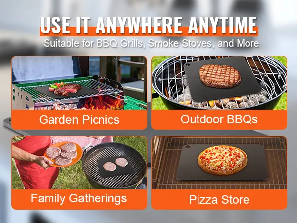 Gebruik VEVOR pizzastaal voor barbecues, rookovens en meer tijdens picknicks in de tuin en familiebijeenkomsten.