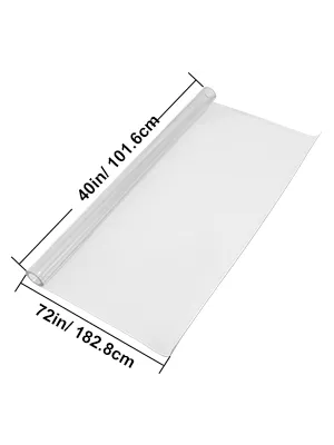 clear VEVOR plastic table cover with dimensions 72in/182.8cm by 40in/101.6cm.