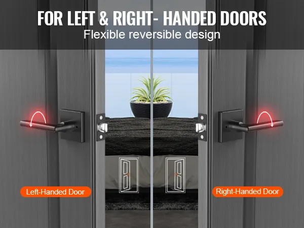 VEVOR privacy deurkruk voor links- en rechtsdraaiende deuren, flexibel omkeerbaar ontwerp.