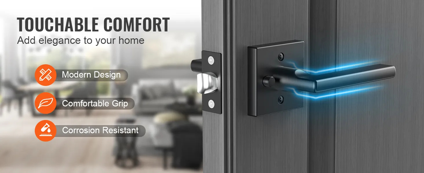 Moderne VEVOR privacy deurgreep, comfortabele grip, corrosiebestendig ontwerp voor elegantie in huis.