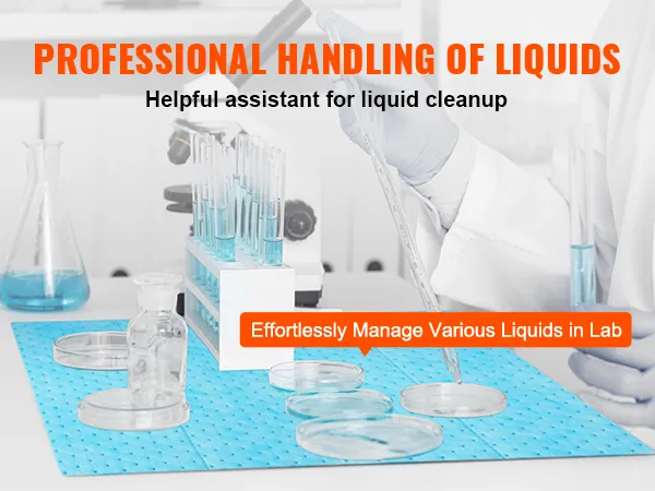 Laboreinrichtung mit VEVOR-Saugkissen zur effizienten Flüssigkeitsreinigung, insbesondere von Reagenzgläsern und Petrischalen.