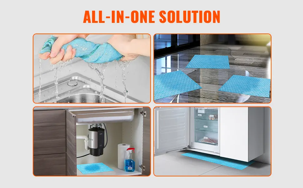 VEVOR Spill Absorbent Pads, Water Absorbing Mat Pad in Dispenser Box, 6 ...