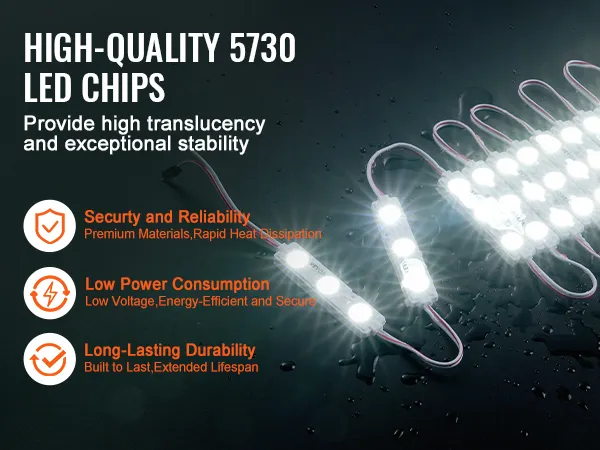 VEVOR led storefront lights with high-quality 5730 led chips; secure, low power, durable led modules