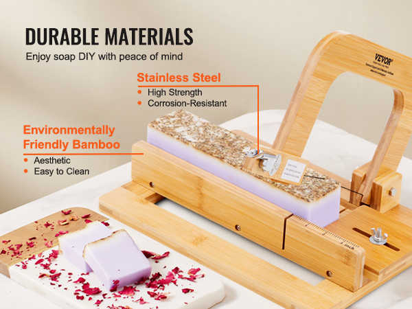 VEVOR Soap Cutter, 0-2 inch Adjustable Thickness, Bamboo