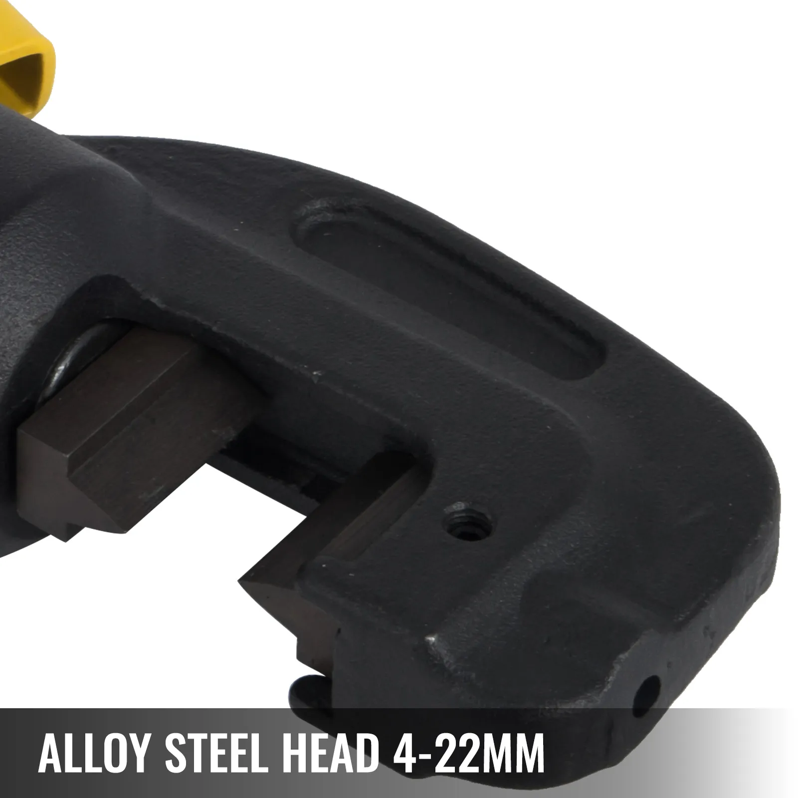 VEVOR hydraulic rebar cutter with alloy steel head, cuts 4-22mm rebar.