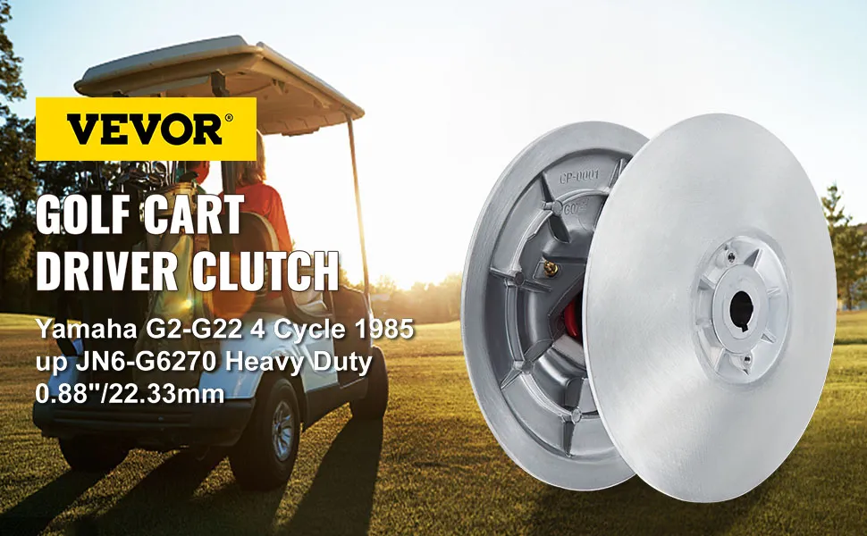 VEVOR golf cart clutch kit for yamaha g2-g22 4 cycle with golf cart in background.