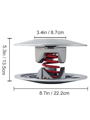 VEVOR golf cart clutch kit with dimensions: 3.4in x 5.3in x 8.7in in silver with red spring.