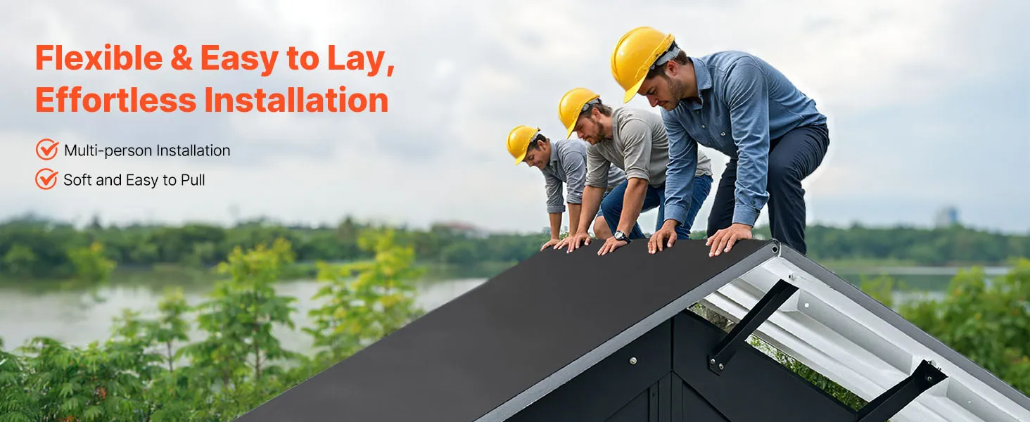 VEVOR Roll Roofing, 20 x 20 ft, 45 mil EPDM Rubber Roofing, Long Lifespan & Weather-resistant, Withstands Harsh Temperatures, Flexible & Easy Installation, Roof Underlayment for RVs, Roofs, Ponds